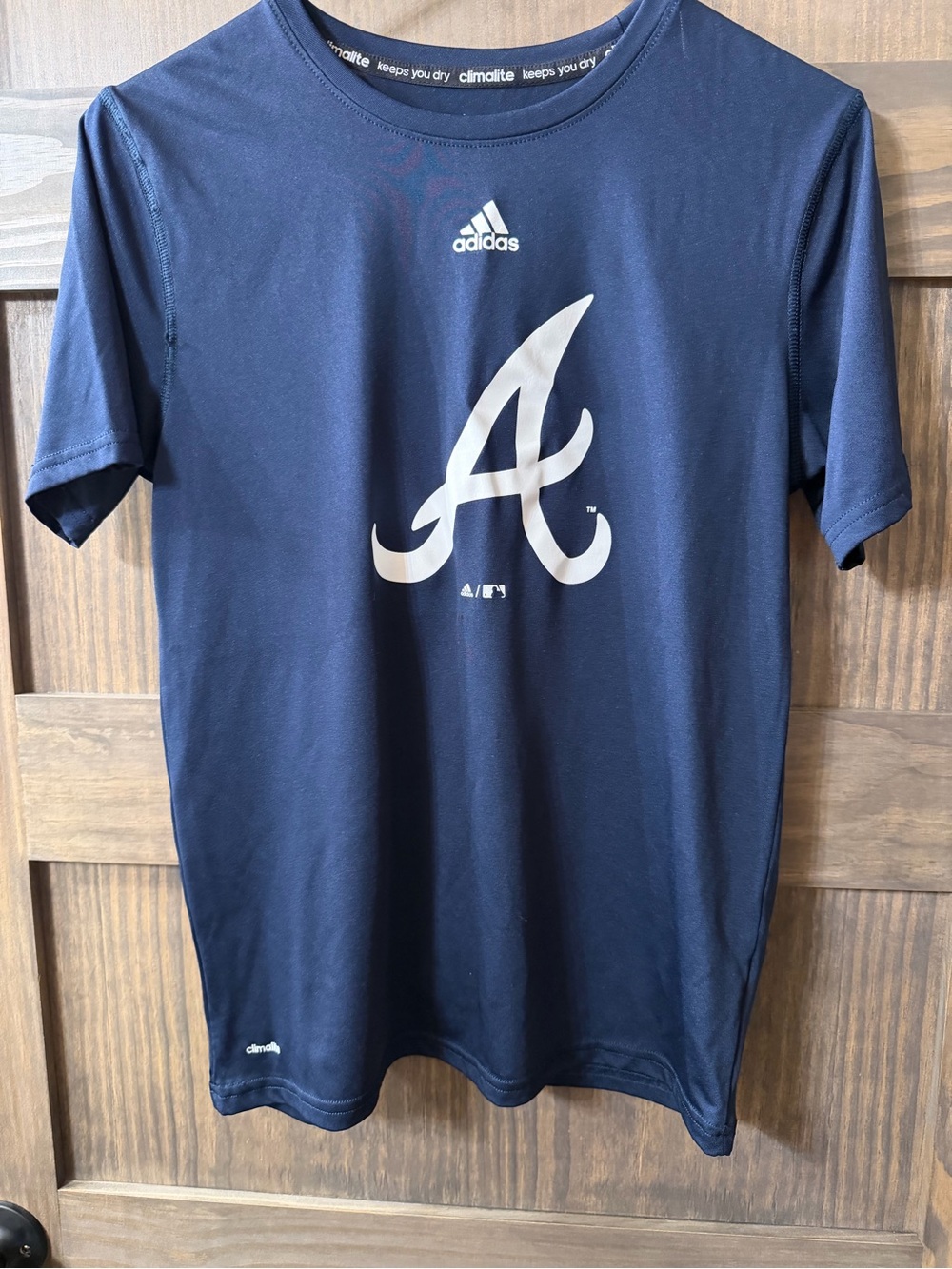 adidas Boy’s Navy Atlanta 'A' Logo Performance Shirt